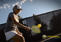 Yvonne Hackenberg slow motion pickleball backhand